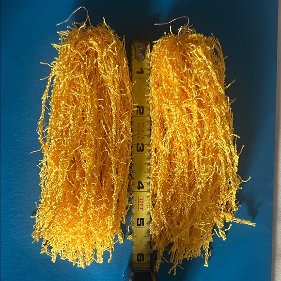 Vibrant Yellow Tassel Earrings - Picture 3 of 4